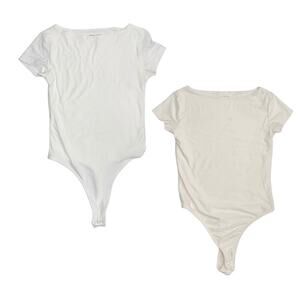 Pink Rose Bundle Set of Two BodySuits White and Rose Pink Size Small